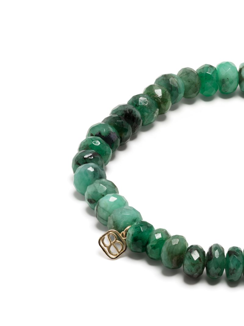 14k Yellow Gold Buddha Coin Emerald Bracelet