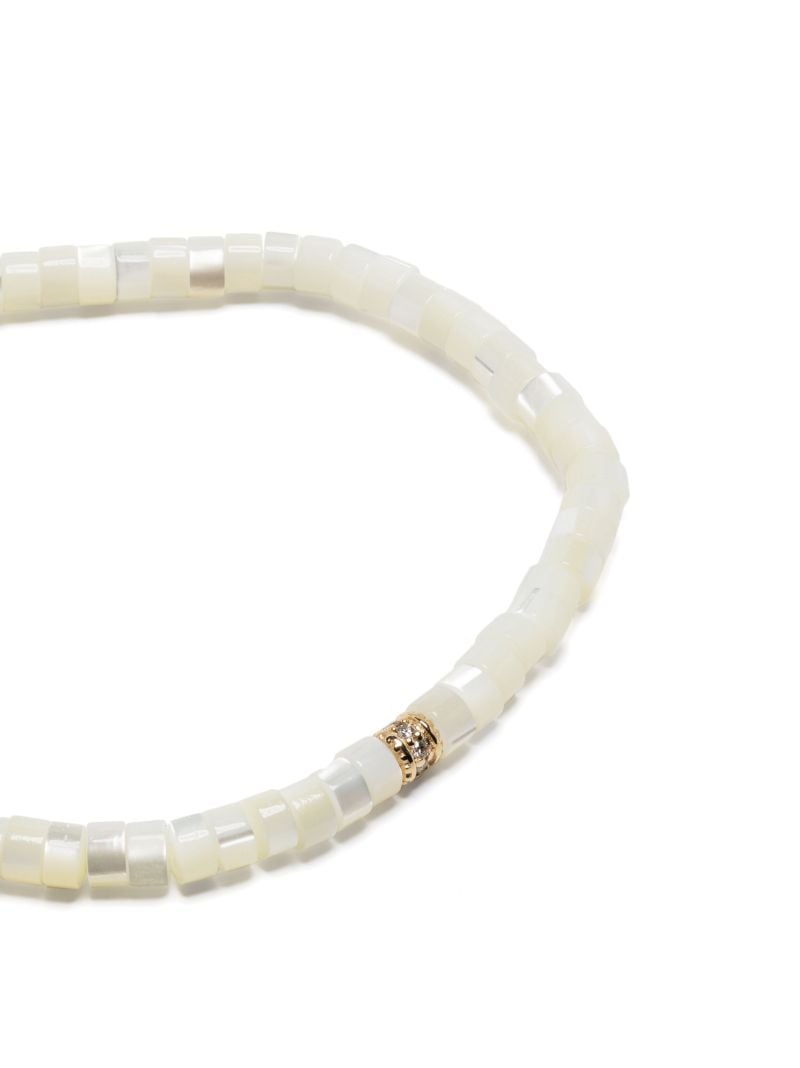 14k Yellow Gold Mother of Pearl and Diamond Bracelet