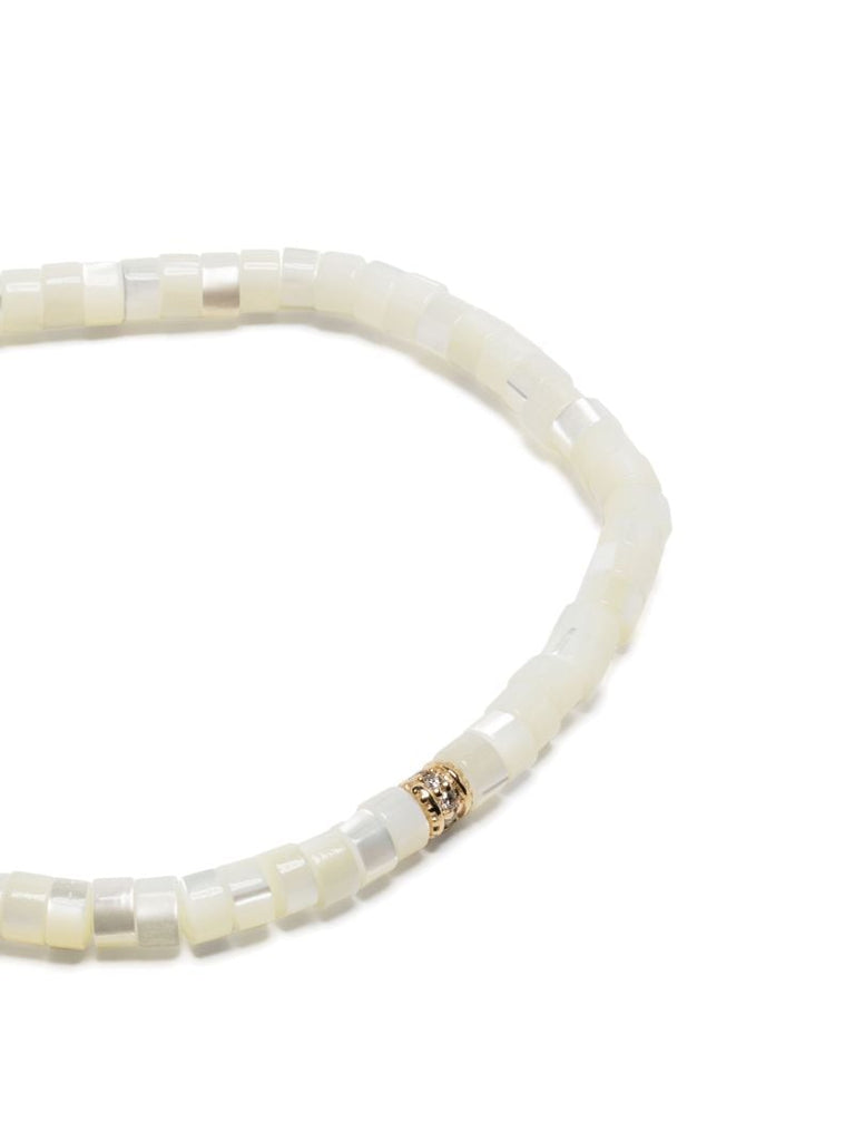 14k Yellow Gold Mother of Pearl and Diamond Bracelet