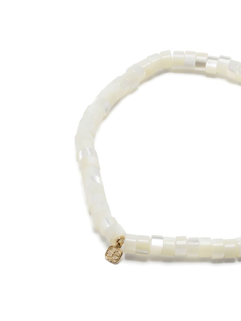 14k Yellow Gold Mother of Pearl and Diamond Bracelet