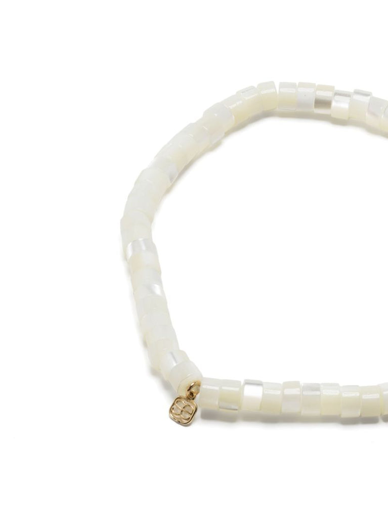 14k Yellow Gold Mother of Pearl and Diamond Bracelet
