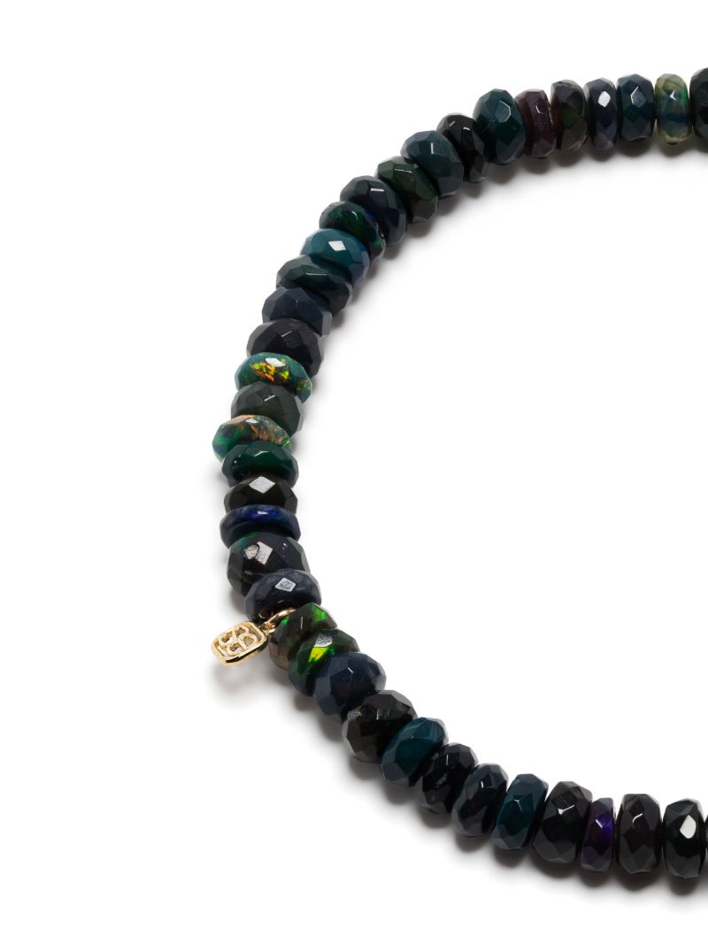 14k Yellow Gold Mini Heart Opal and Diamond Bracelet