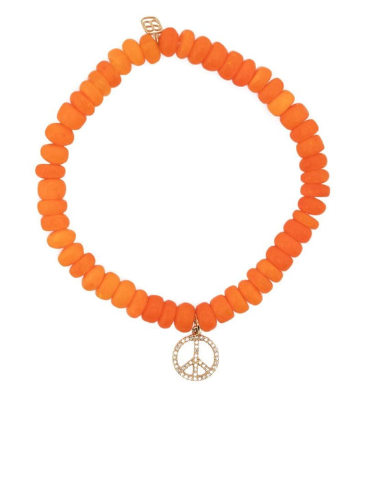 14k Yellow Gold Peace Opal and Diamond Bracelet