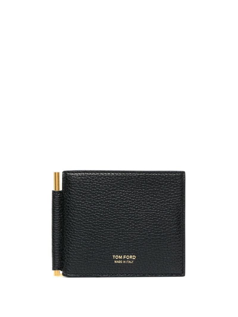 Black Money Clip Bi-fold Wallet