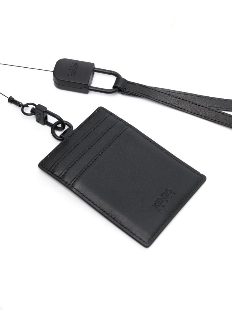 Black Paris Logo Embossed Card Holder