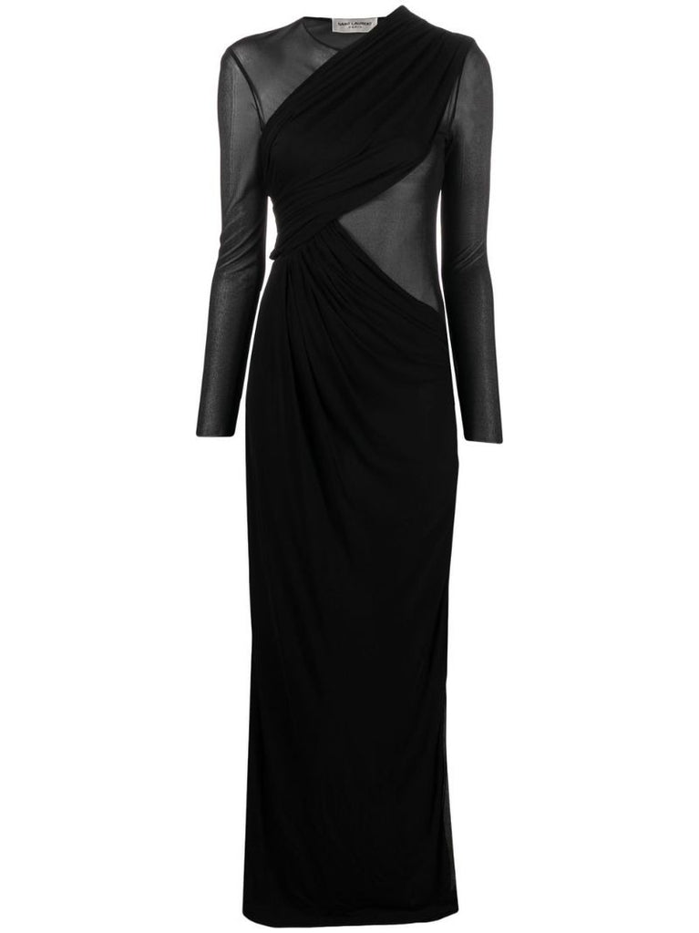 Black Sheer Insert Maxi Dress