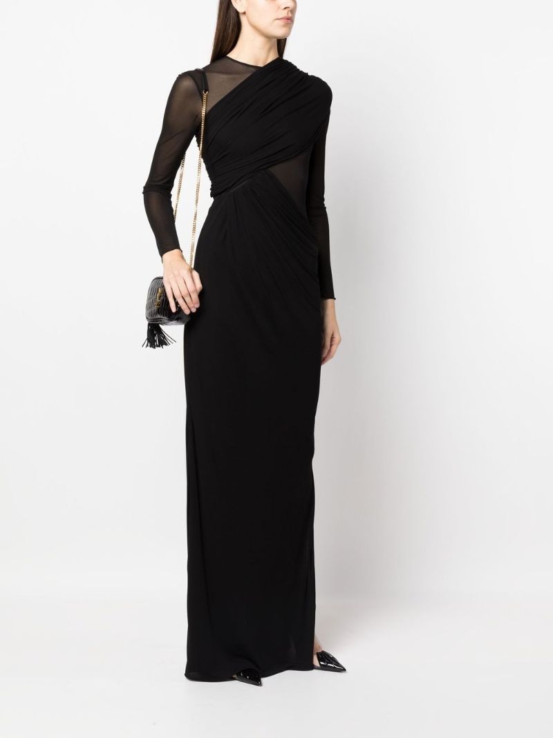 Black Sheer Insert Maxi Dress