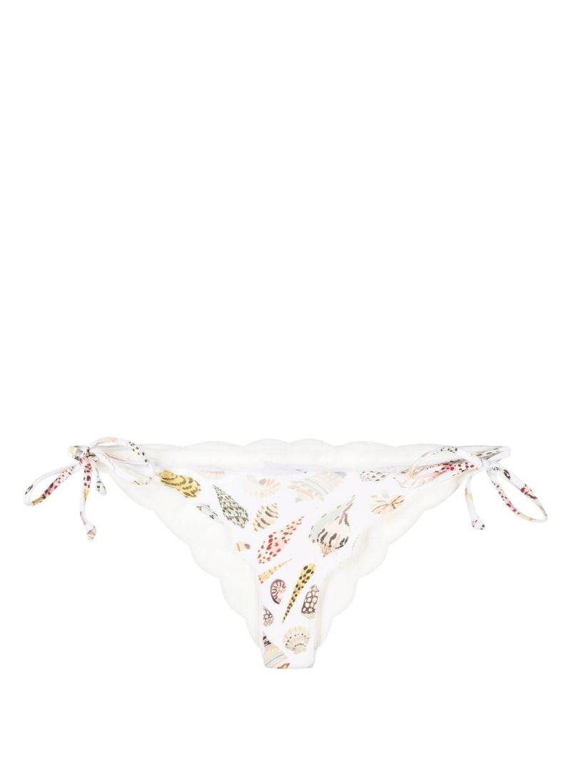 White Mott Printed Reversible Bikini Bottoms