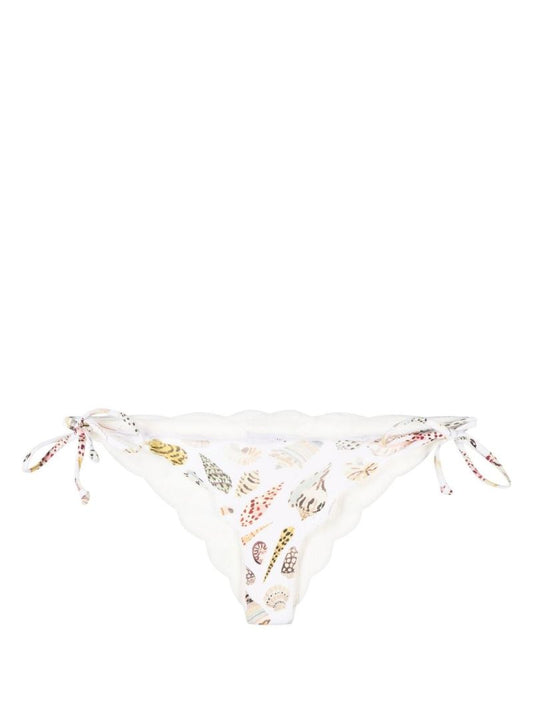 White Mott Printed Reversible Bikini Bottoms