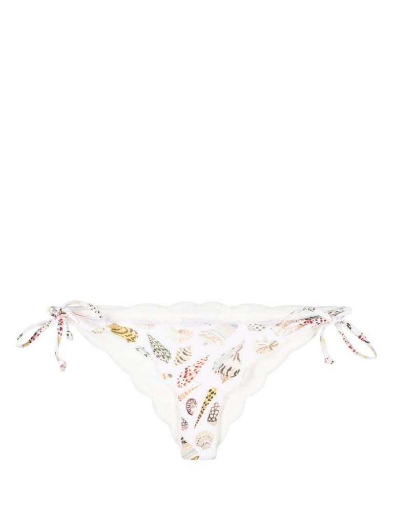 White Mott Printed Reversible Bikini Bottoms