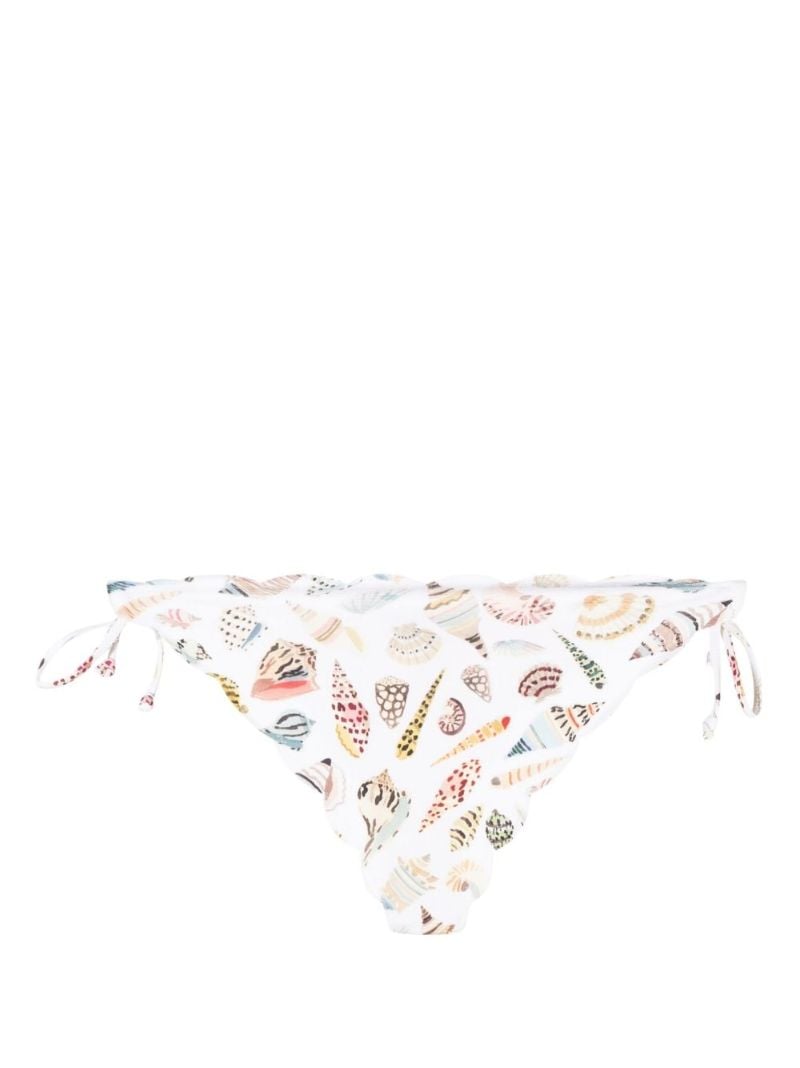 White Mott Printed Reversible Bikini Bottoms