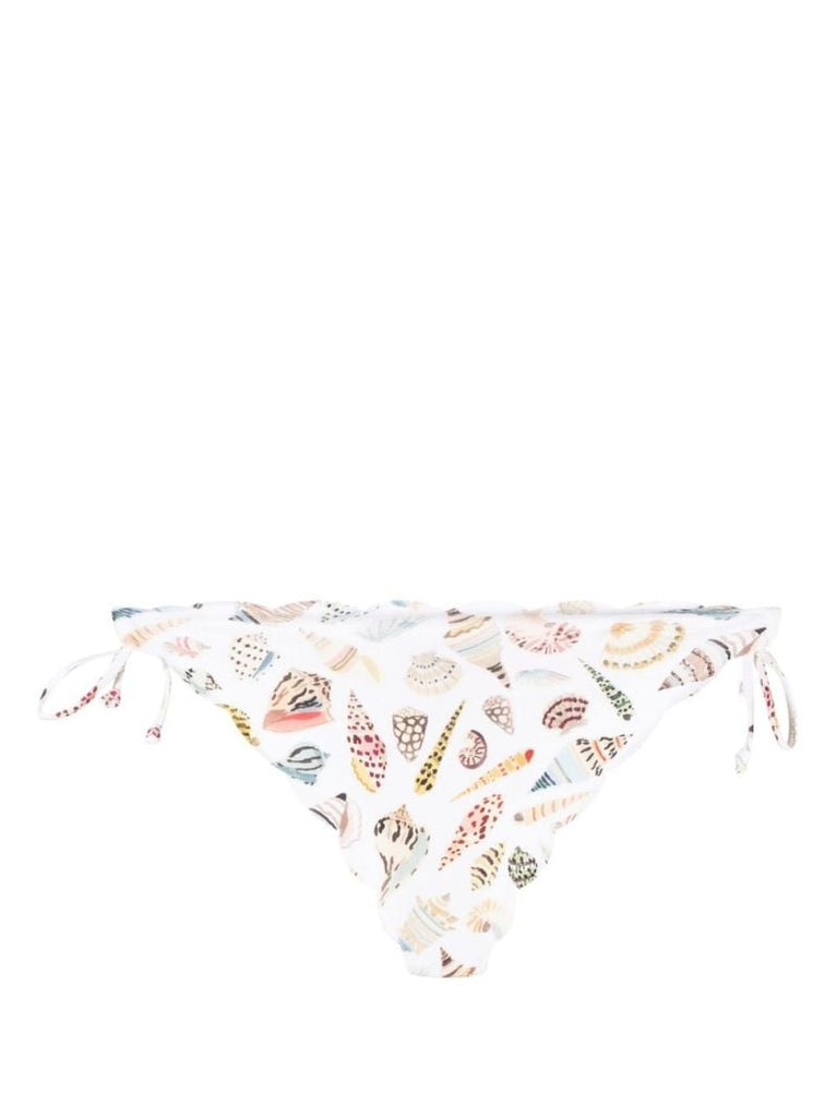 White Mott Printed Reversible Bikini Bottoms