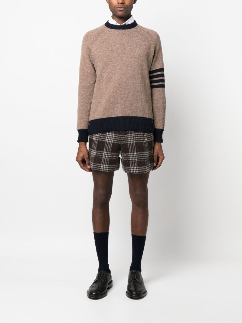 Brown 4-bar Stripe Wool Sweater