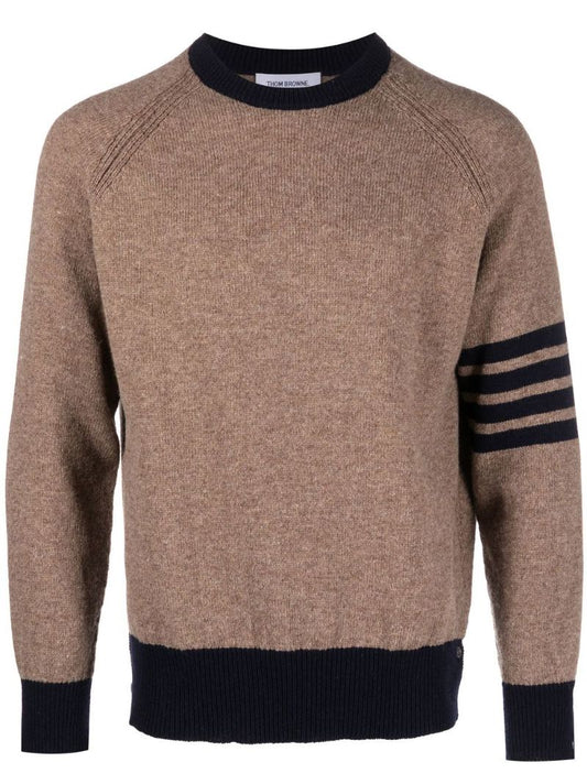 Brown 4-bar Stripe Wool Sweater