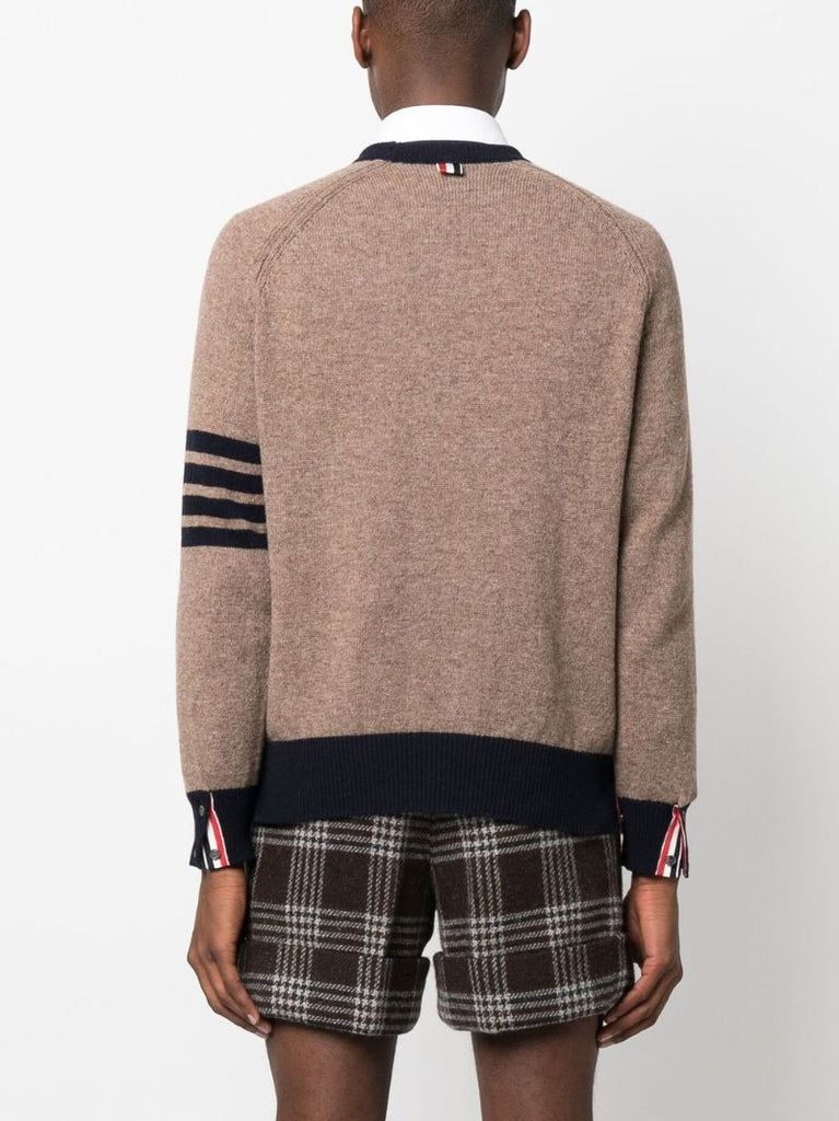 Brown 4-bar Stripe Wool Sweater