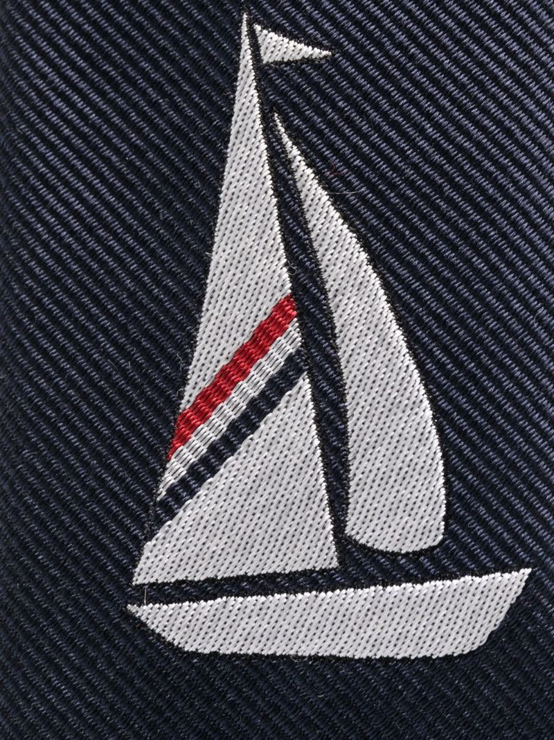 Blue Sailboat Icon Jacquard Silk Tie