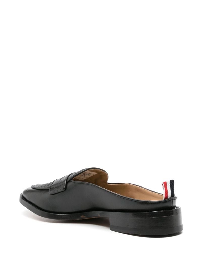 Black Varsity Leather Slippers