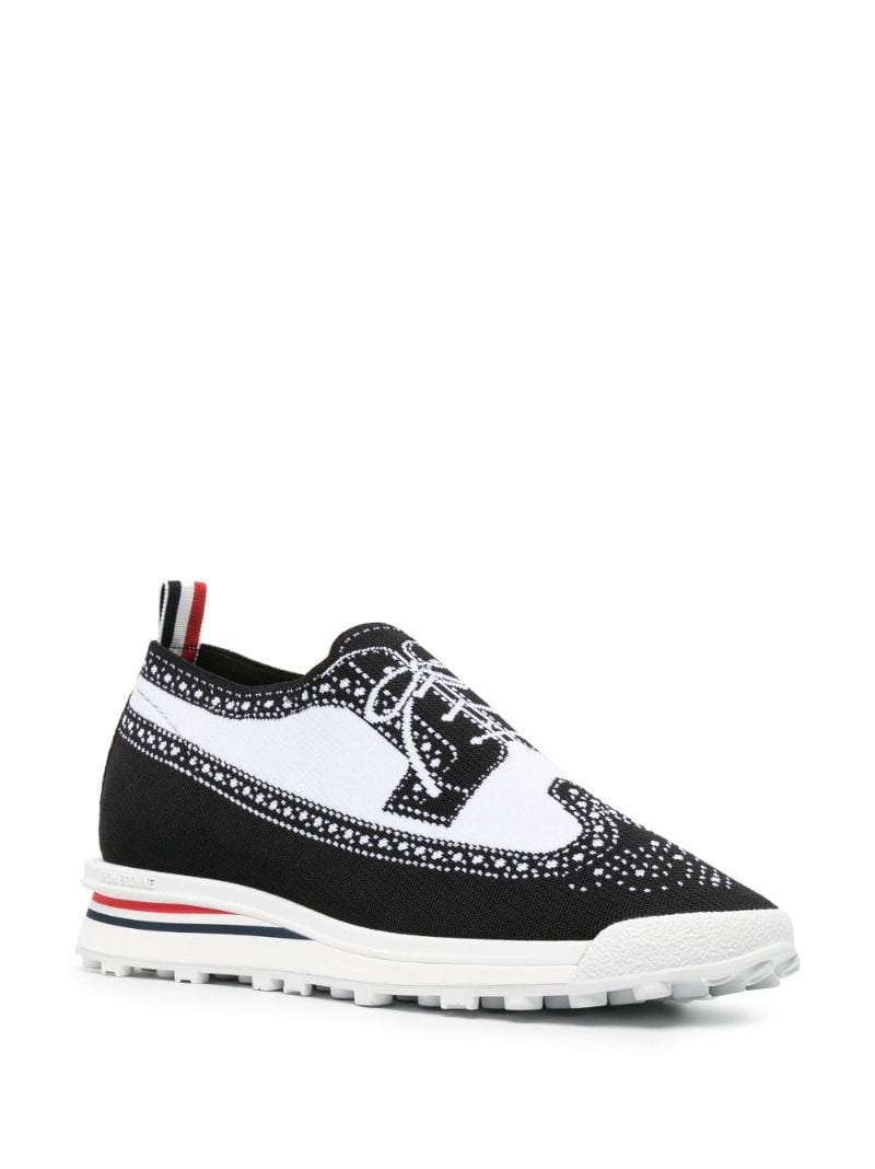 White Trompe L'oeil Longwing Knit Tech Sneakers
