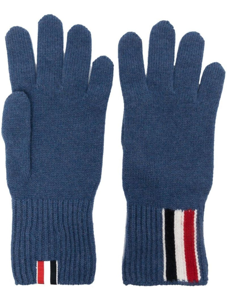 Blue Rwb Virgin Wool Gloves