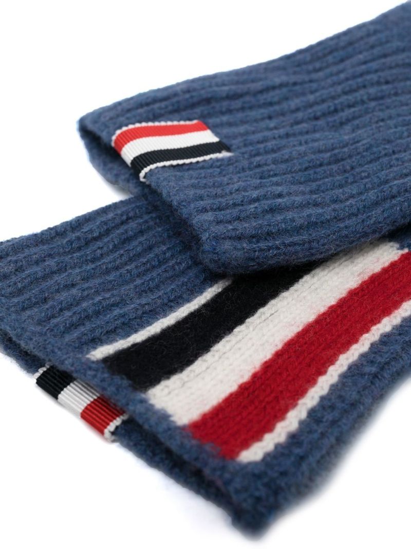 Blue Rwb Virgin Wool Gloves