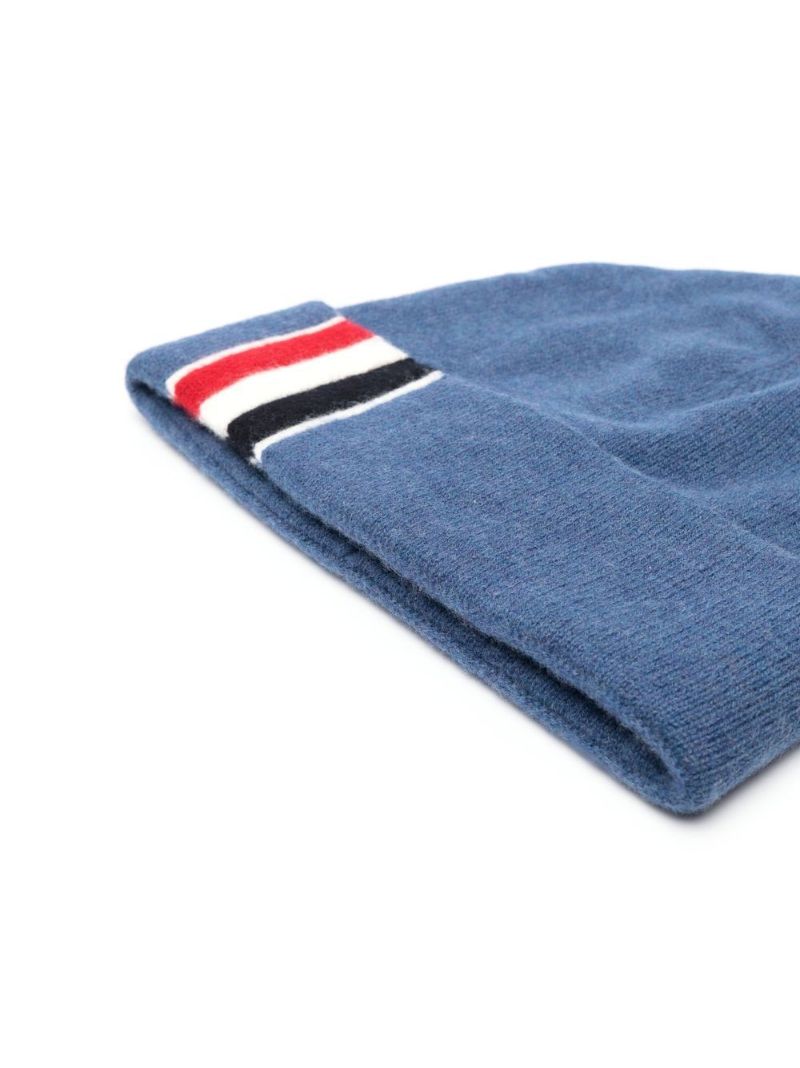 Blue Rwb Stripe Virgin Wool Beanie
