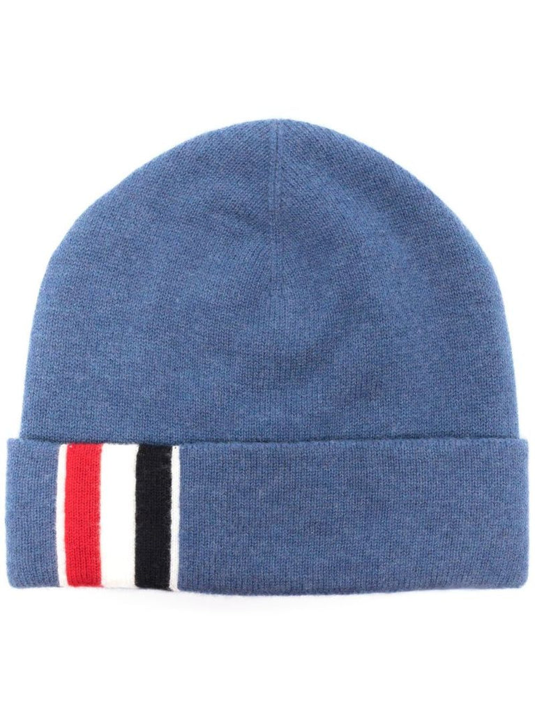 Blue Rwb Stripe Virgin Wool Beanie