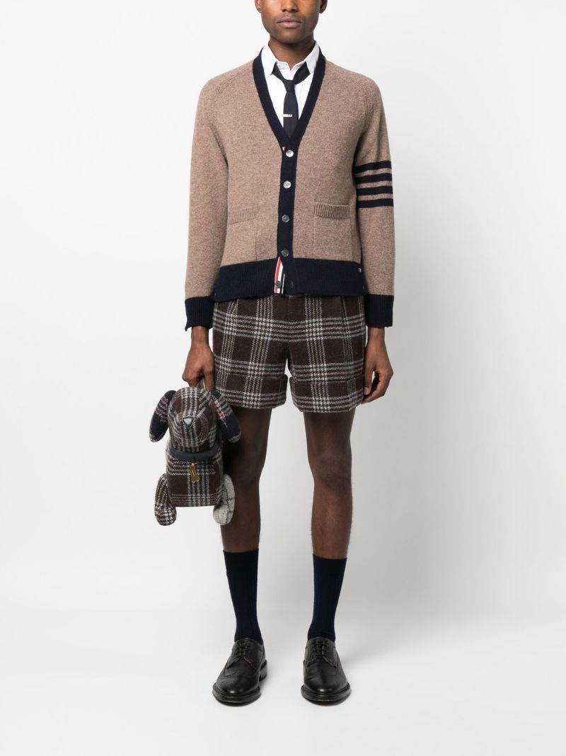 Brown 4-bar Wool Cardigan