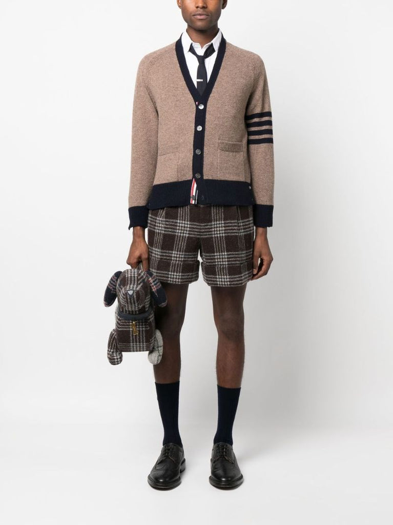 Brown 4-bar Wool Cardigan