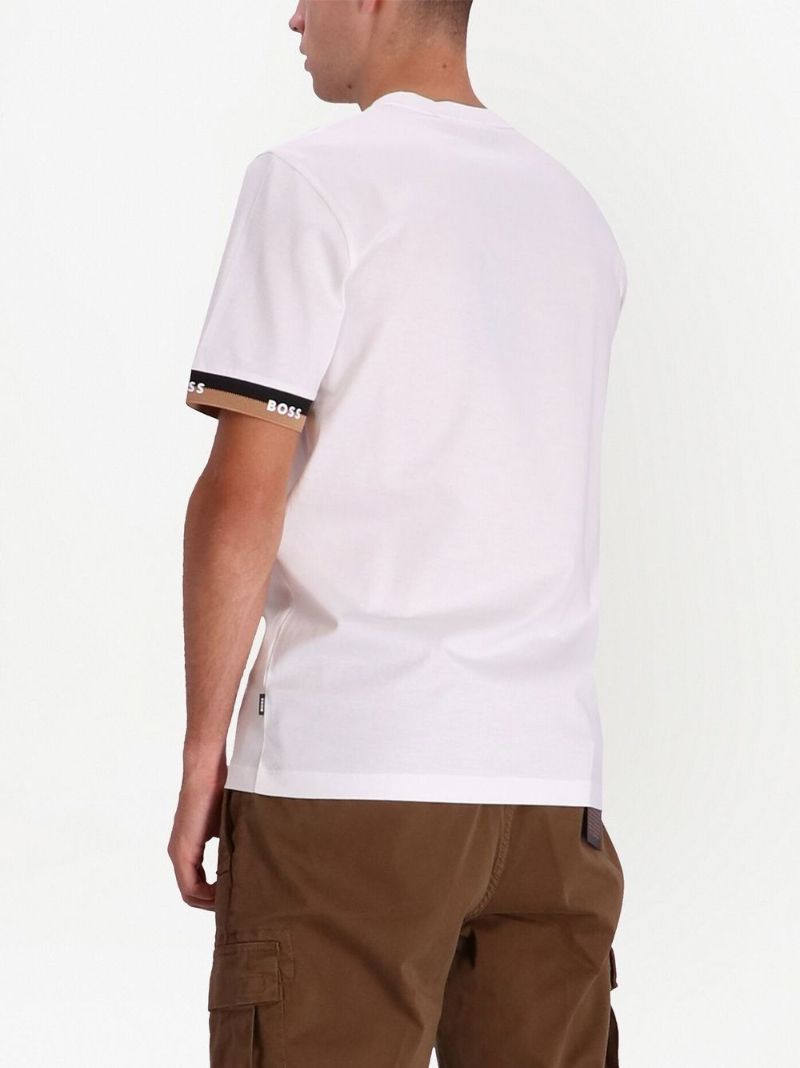 White Logo-band Cotton T-shirt