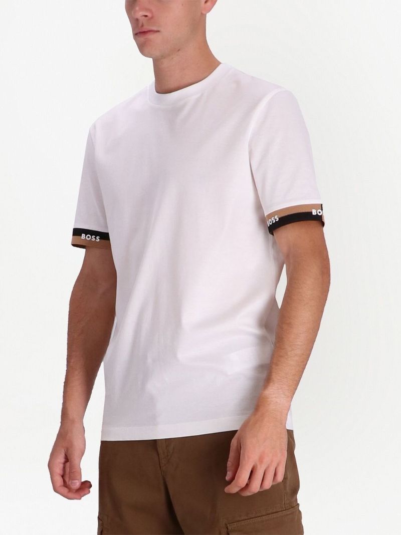 White Logo-band Cotton T-shirt