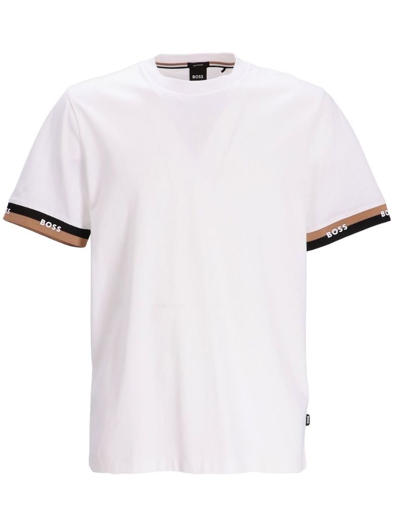 White Logo-band Cotton T-shirt