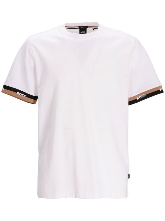White Logo-band Cotton T-shirt