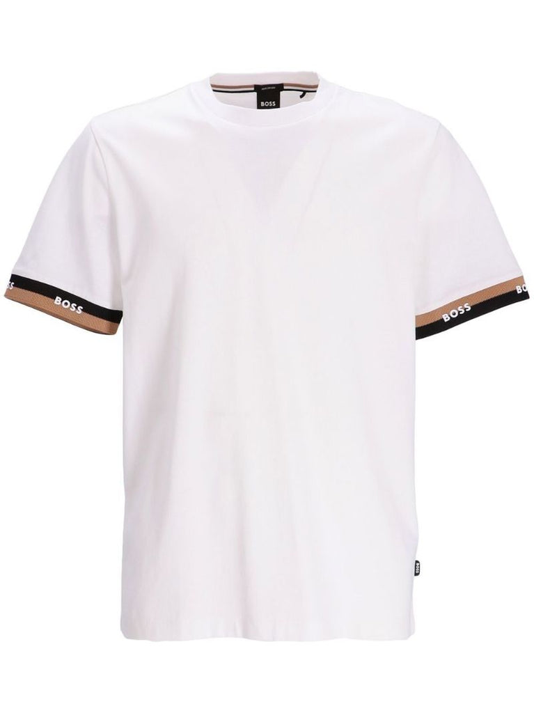 White Logo-band Cotton T-shirt