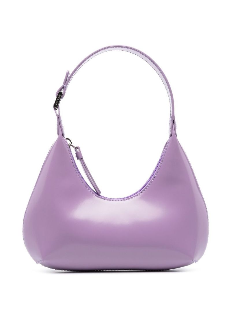Purple Amber Leather Shoulder Bag