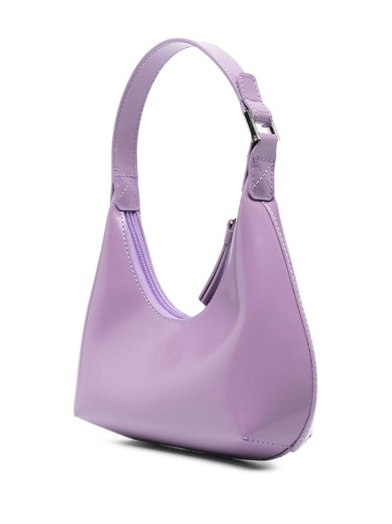 Purple Amber Leather Shoulder Bag