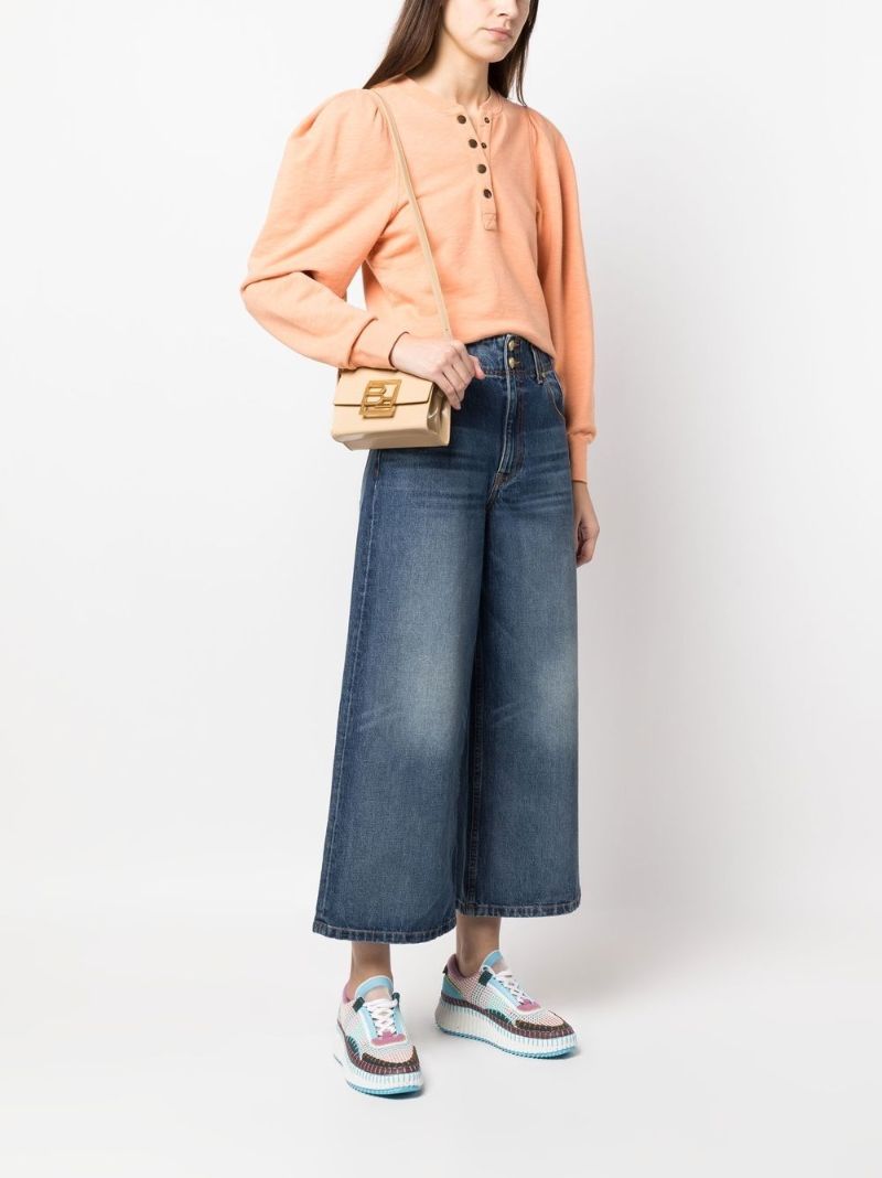Neutral Fran Leather Shoulder Bag