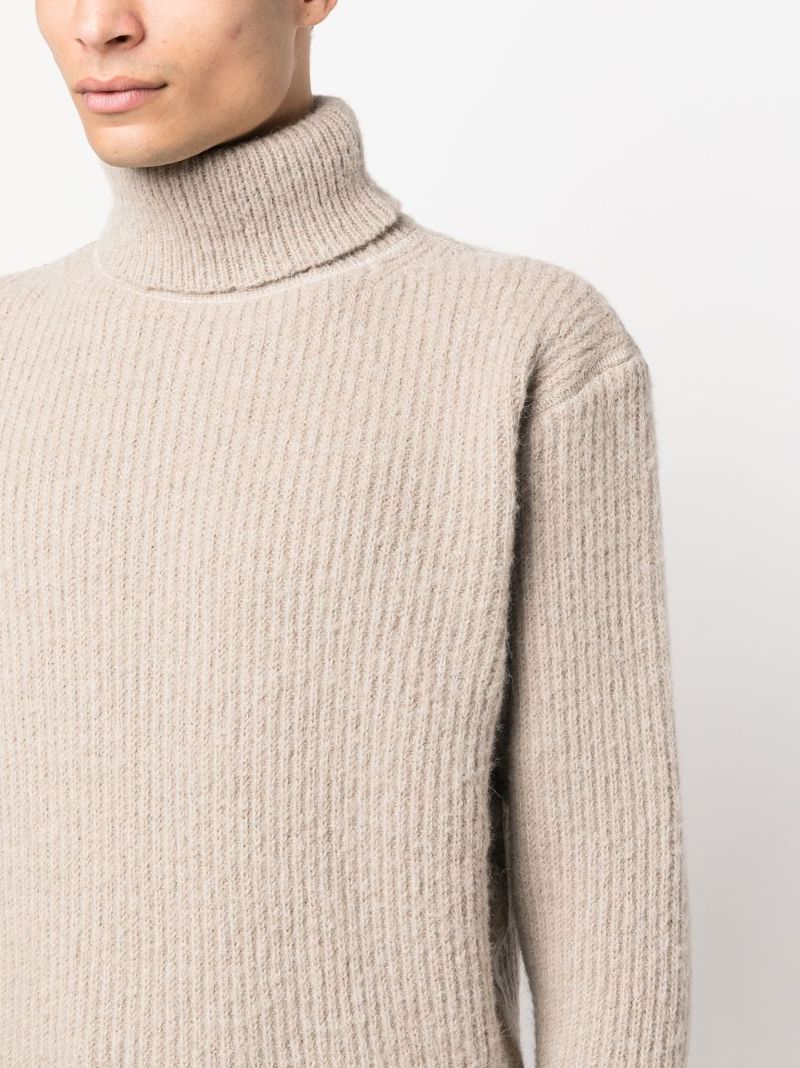 Neutral Submarine Ribbed Roll-neck Sweater