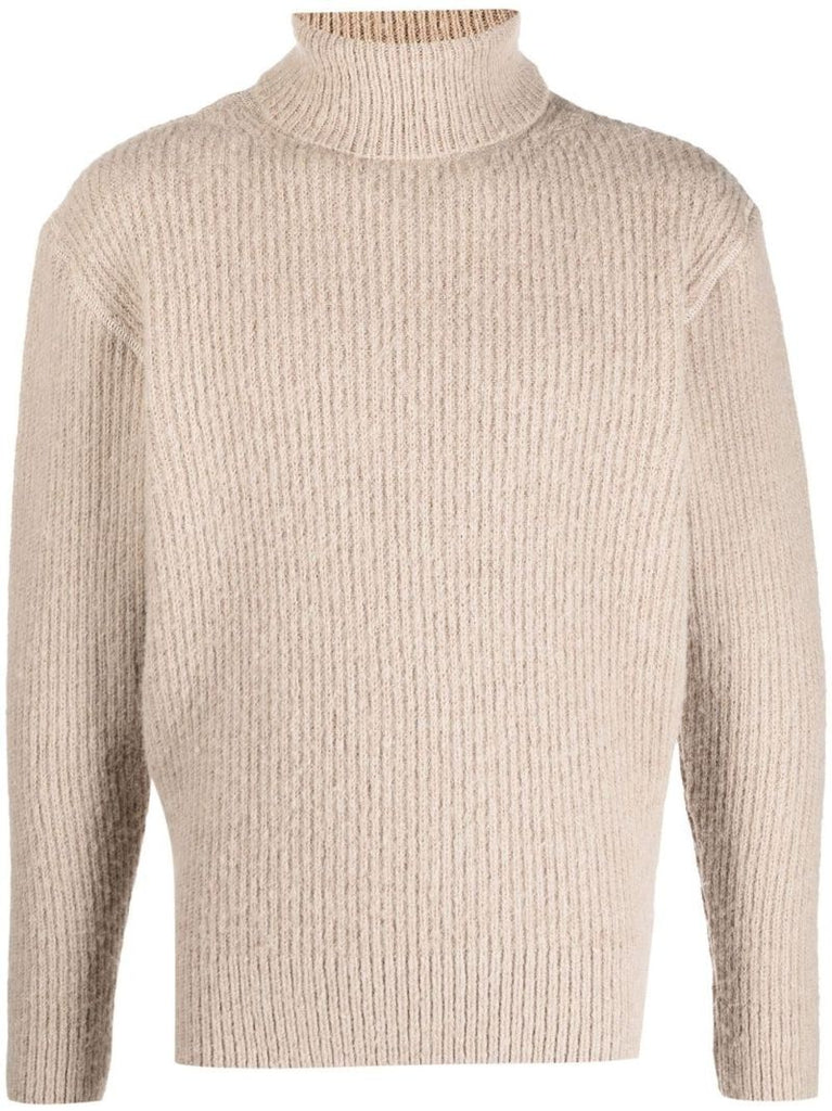 Neutral Submarine Ribbed Roll-neck Sweater