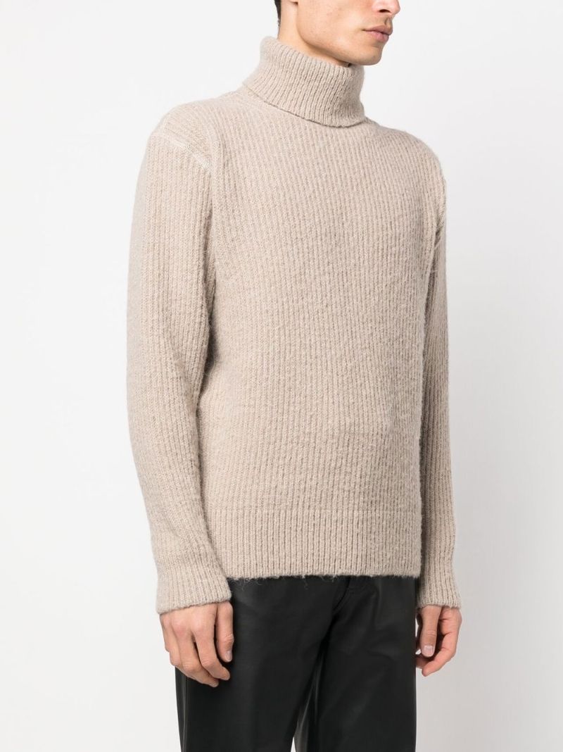 Neutral Submarine Ribbed Roll-neck Sweater
