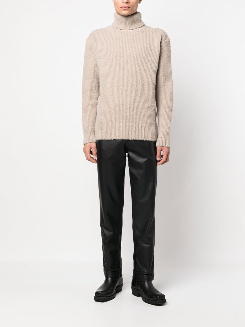 Neutral Submarine Ribbed Roll-neck Sweater