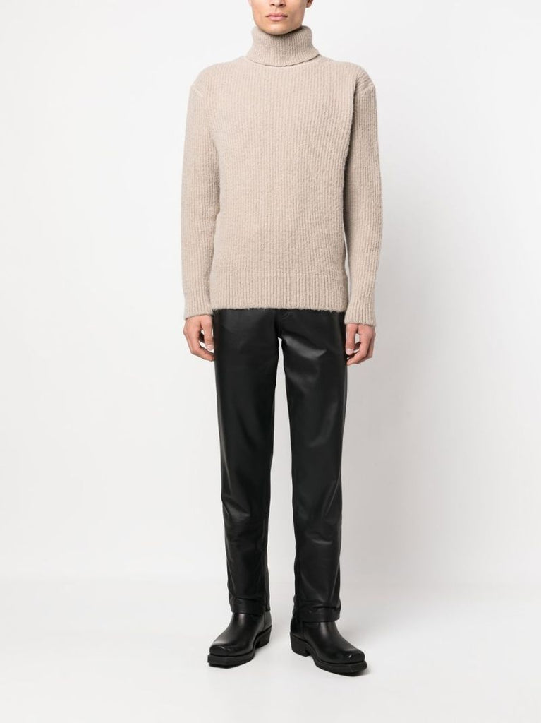 Neutral Submarine Ribbed Roll-neck Sweater