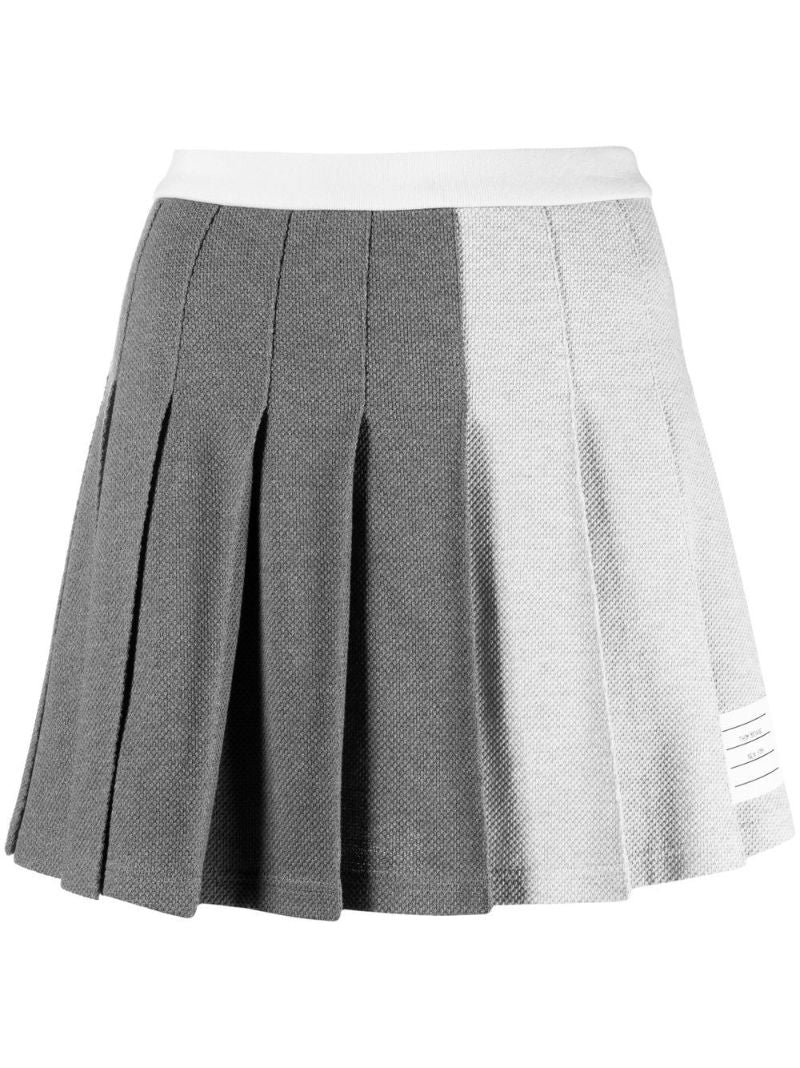Grey Two-tone Pleated Skirt