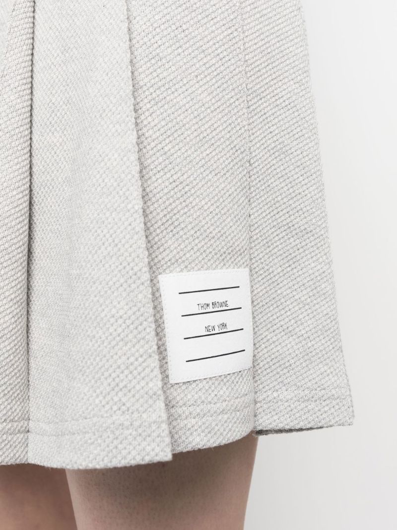 Grey Two-tone Pleated Skirt
