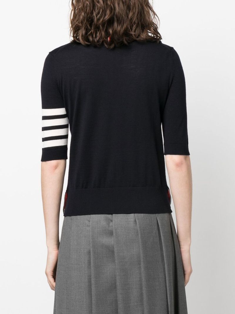 Blue 4-bar Stripe Wool Top