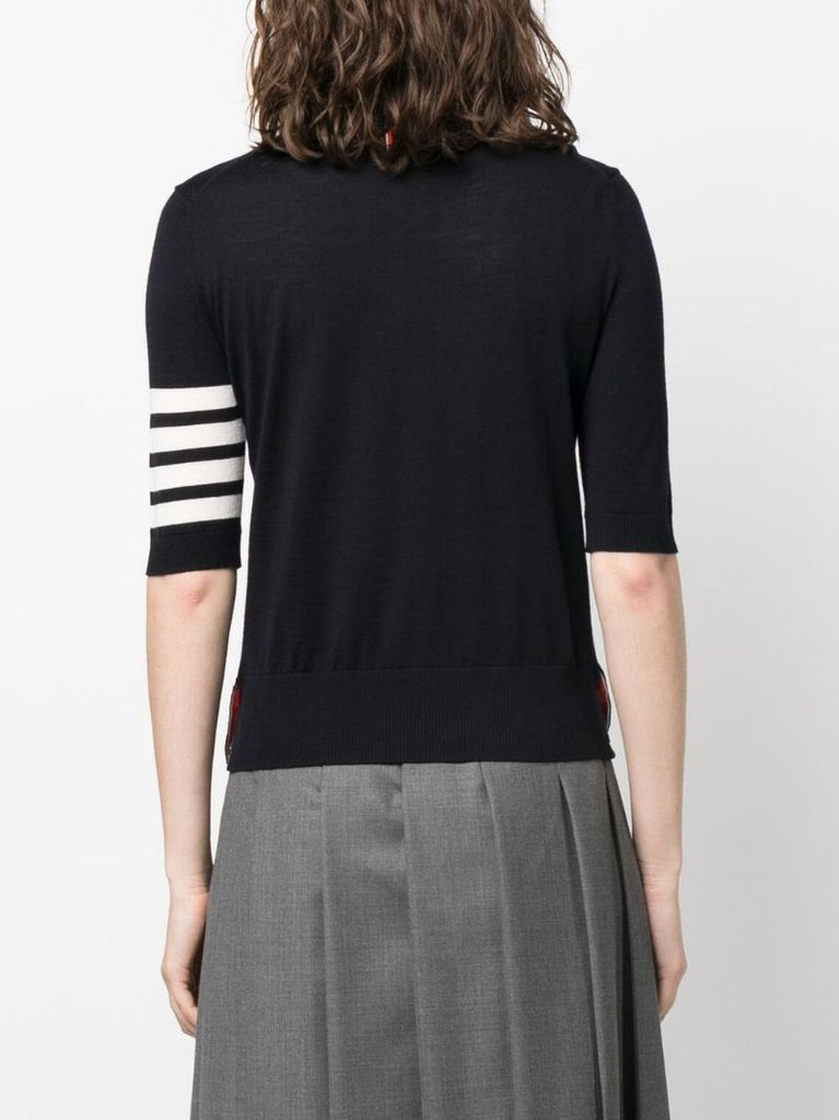 Blue 4-bar Stripe Wool Top