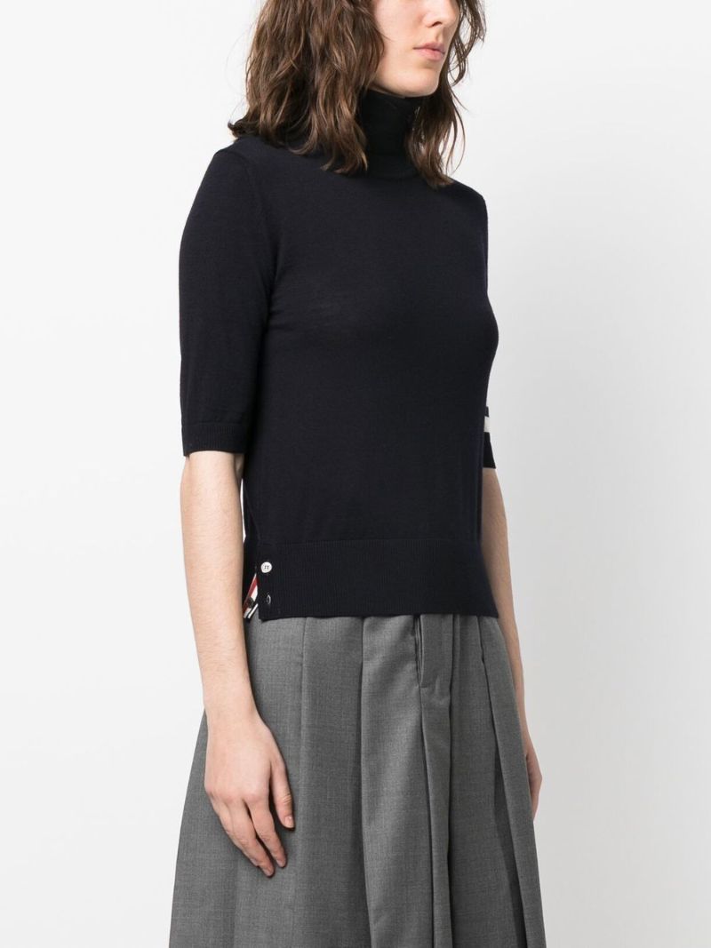 Blue 4-bar Stripe Wool Top