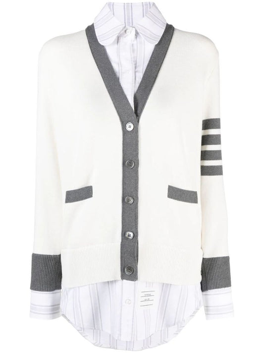 White Knit Layered Sleeveless Cotton Top