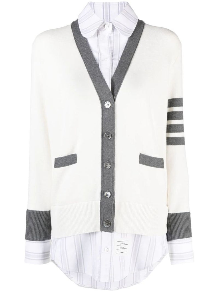 White Knit Layered Sleeveless Cotton Top