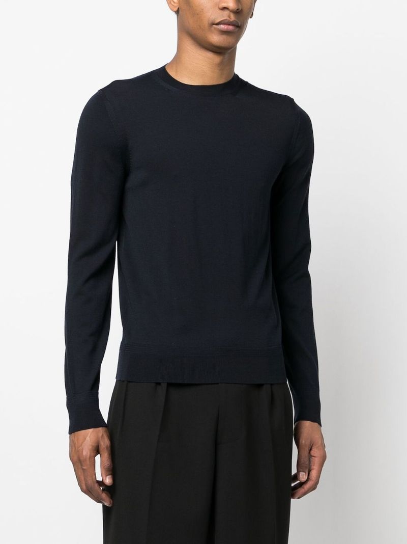 Blue Fine-knit Wool Sweater