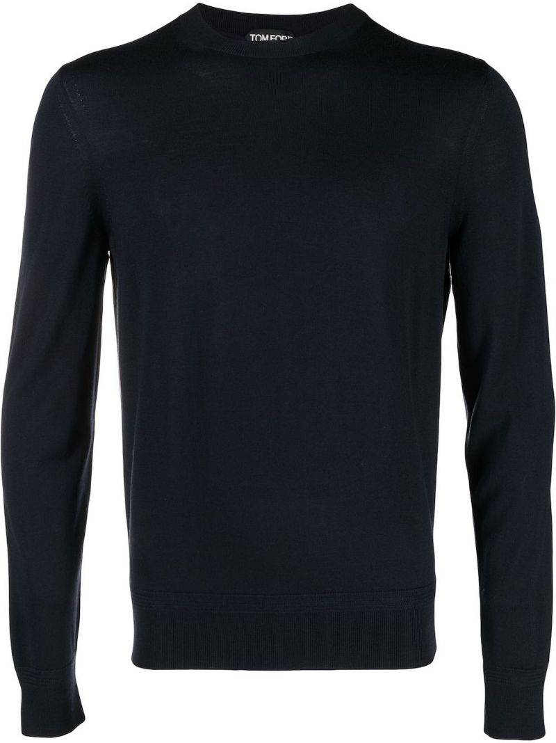 Blue Fine-knit Wool Sweater